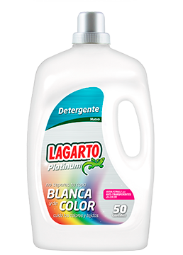 Detergente Lagarto Platinum Ropa Blanca y Color 50 Lavados